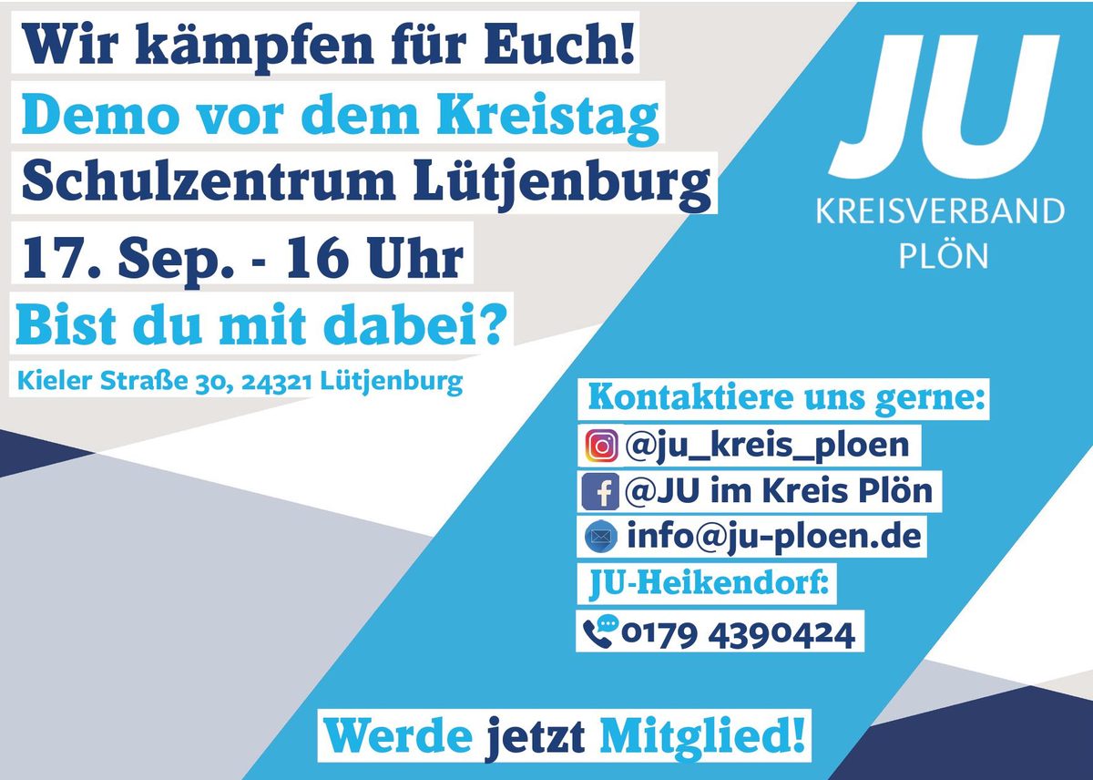 Demo vor dem Kreistag für den Schulneubau in Heikendorf